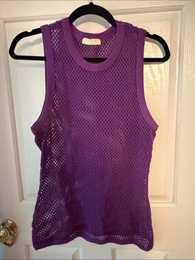 Ulla Johnson Purple Mesh Tank Top